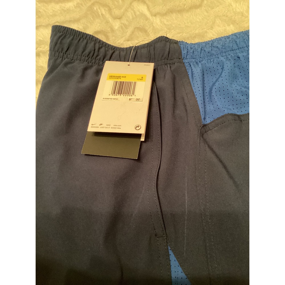 Nike Swim Mens Navy Blue Colorblock Board Shorts 4-Way Stretch NESSA482-440 S - Picture 5 of 6